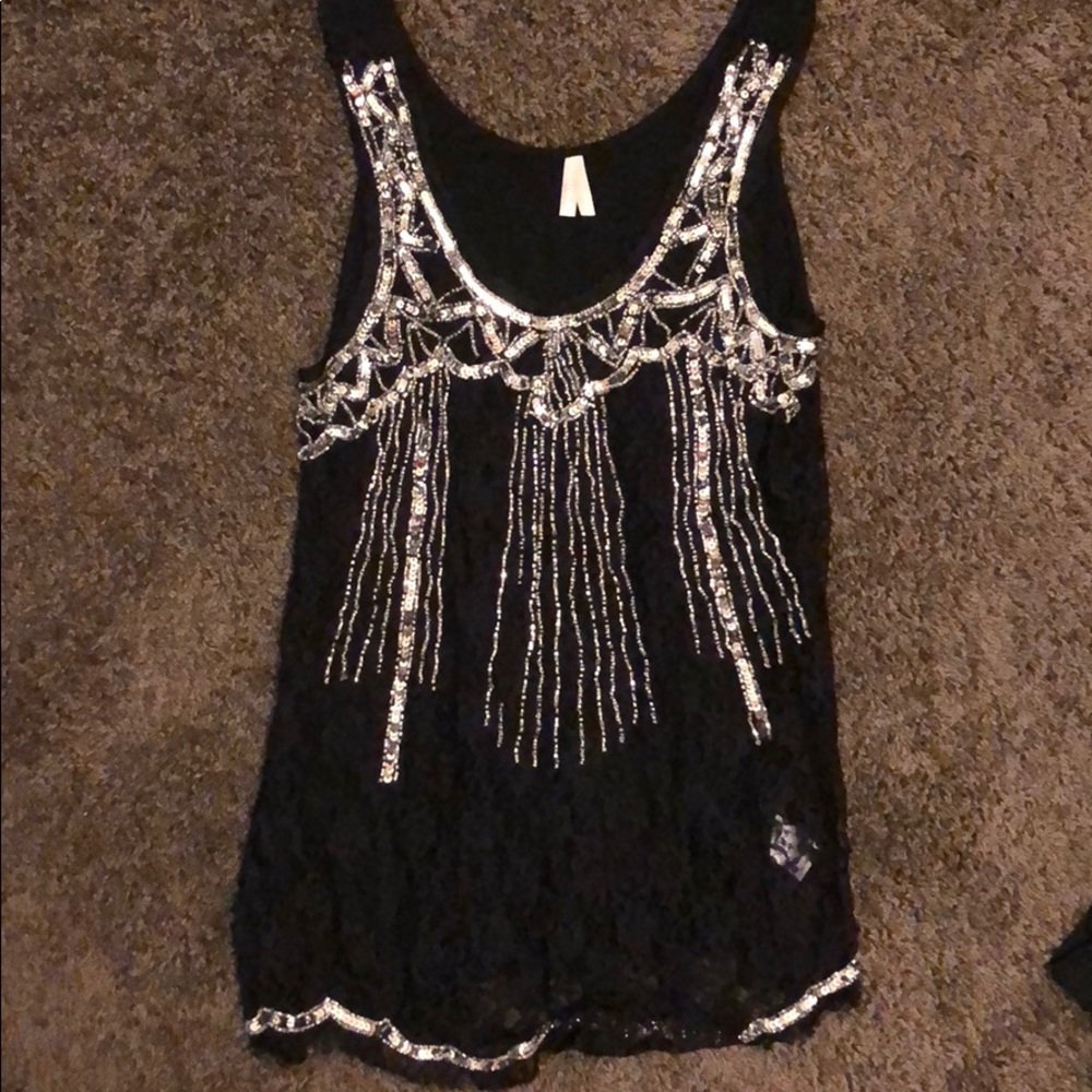 Black Sequin Tank